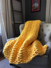 Load image into Gallery viewer, Yellow Blanket | Chunky Knit Throw - Hands On For Homemade