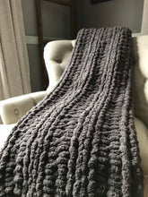 Load image into Gallery viewer, Soft Chunky Knit Charcoal Blanket - Hands On For Homemade